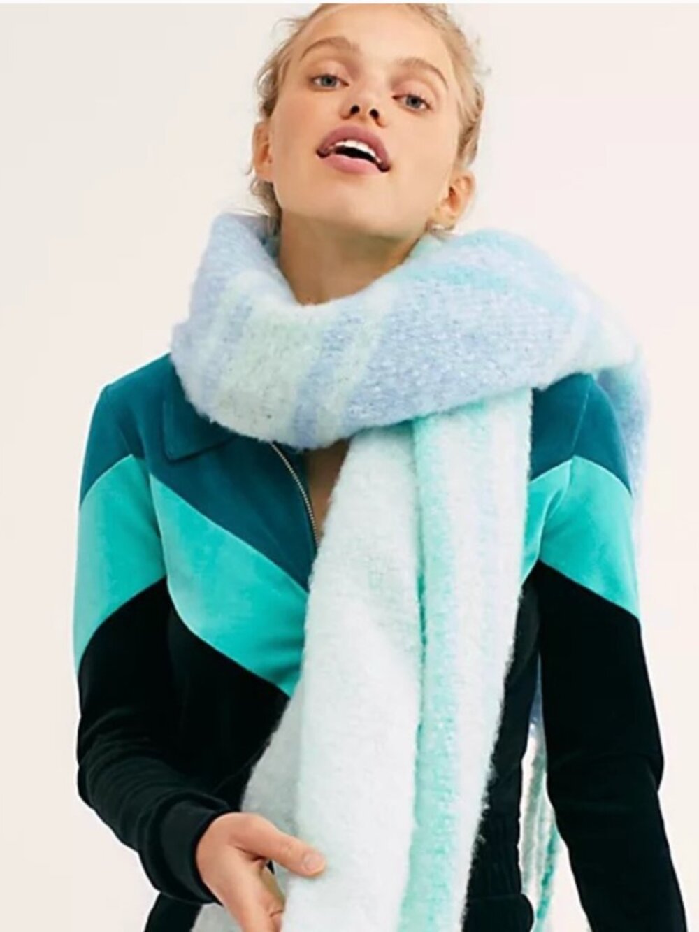 Free People Brushed Striped Blanket Scarf